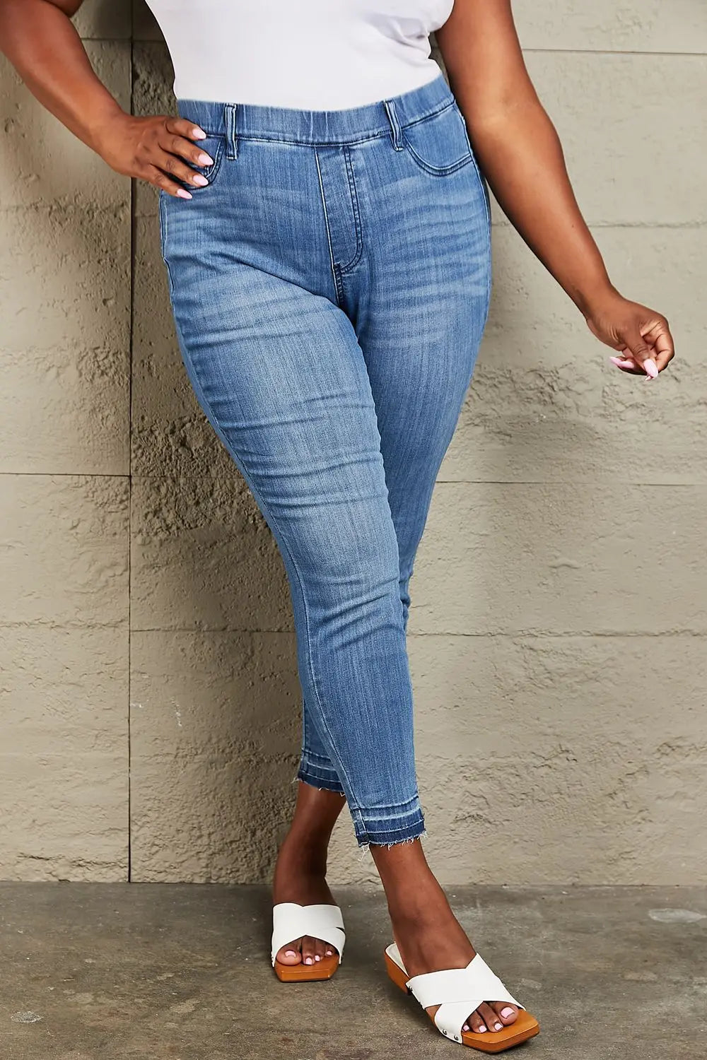 Judy Blue Janavie Regular/ Full Size High Waisted Pull On Skinny Jeans - Nikki’s Place
