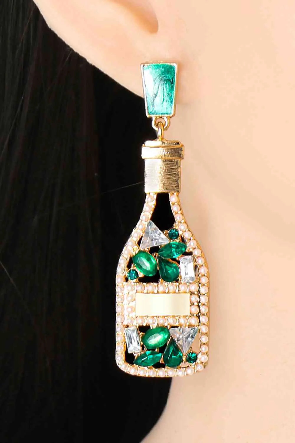 Wine Shape Zinc Alloy Acrylic Dangle Earrings - Nikki’s Place