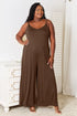 Double Take Full Size Soft Rayon Spaghetti Strap Tied Wide Leg Jumpsuit - Nikki’s Place