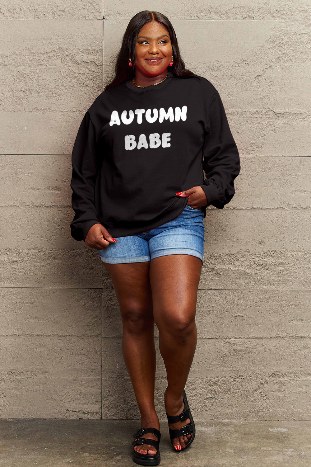 Simply Love Full Size AUTUMN BABE Graphic Sweatshirt - Nikki’s Place