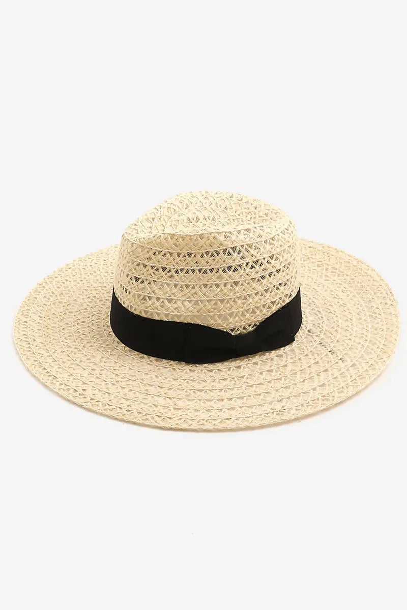 Fame Wide Brim Straw Weave Sun Hat - Nikki’s Place