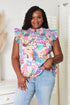 Double Take Floral Smocked Flutter Sleeve Top - Nikki’s Place