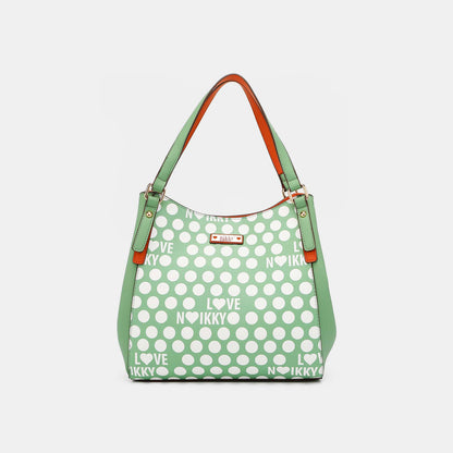 Nicole Lee USA Contrast Polka Dot Handbag - Nikki’s Place