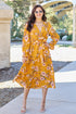 Double Take Full Size Floral Tie Back Flounce Sleeve Dress - Nikki’s Place