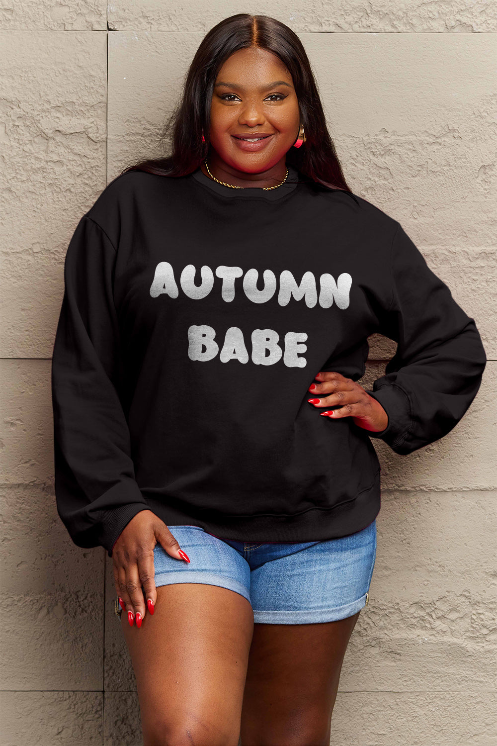 Simply Love Full Size AUTUMN BABE Graphic Sweatshirt - Nikki’s Place