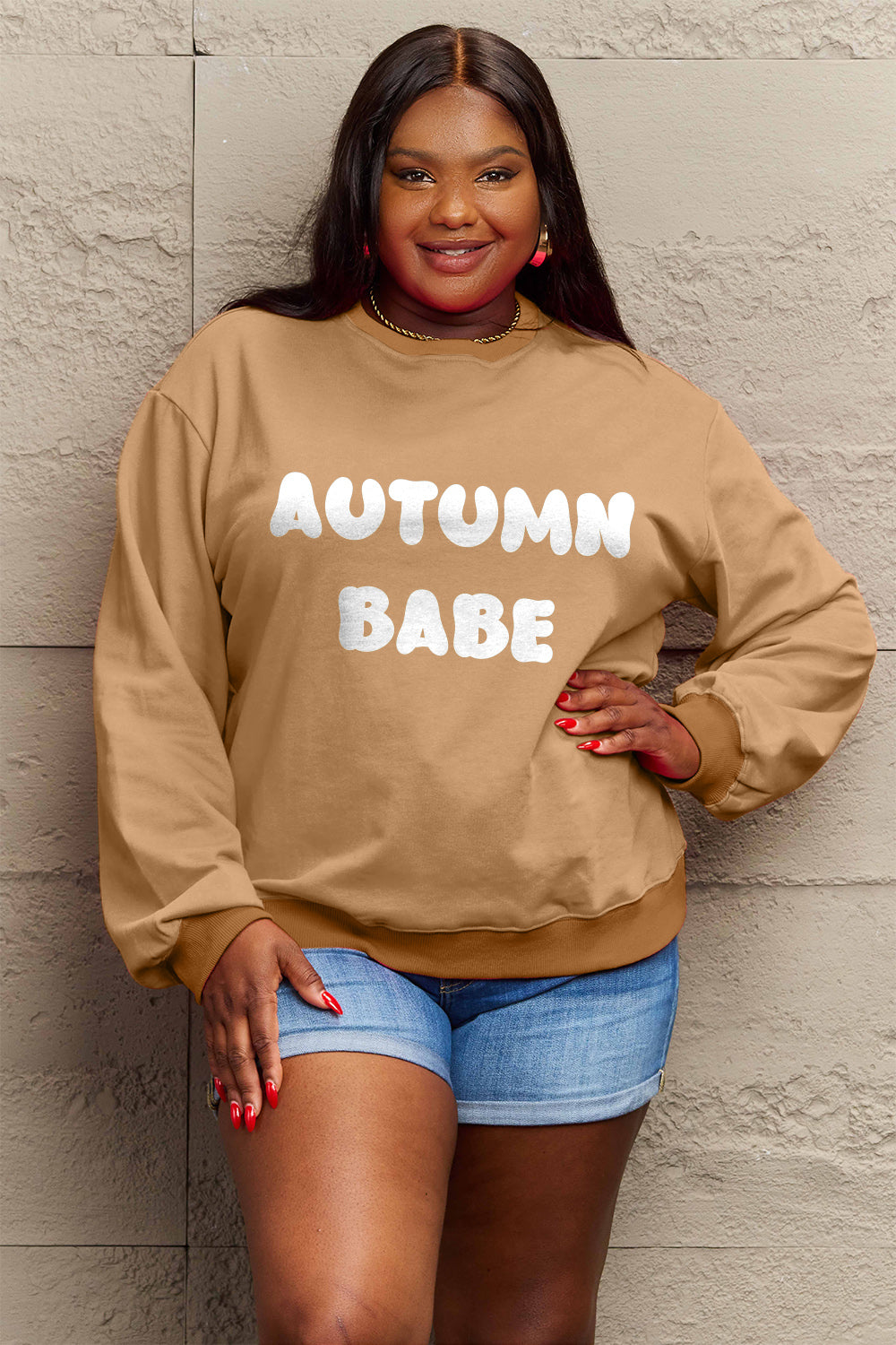 Simply Love Full Size AUTUMN BABE Graphic Sweatshirt - Nikki’s Place