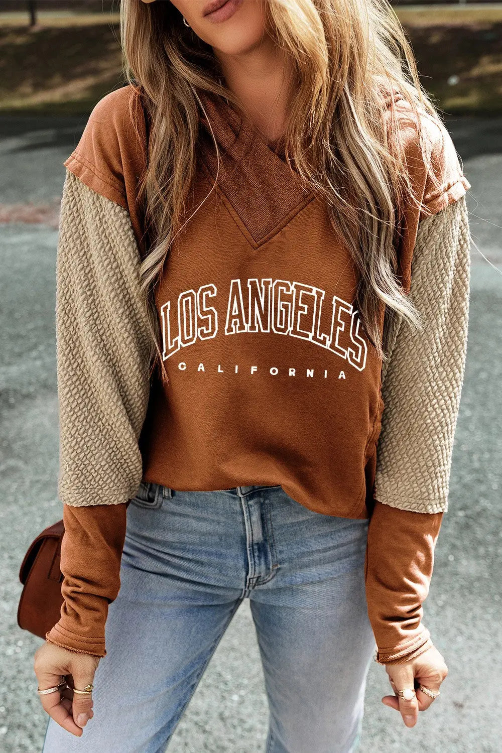 Letter Graphic Long Sleeve Hoodie - Nikki’s Place