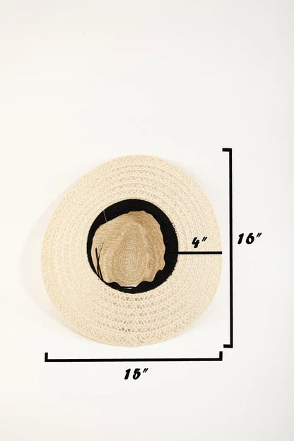 Fame Wide Brim Straw Weave Sun Hat - Nikki’s Place