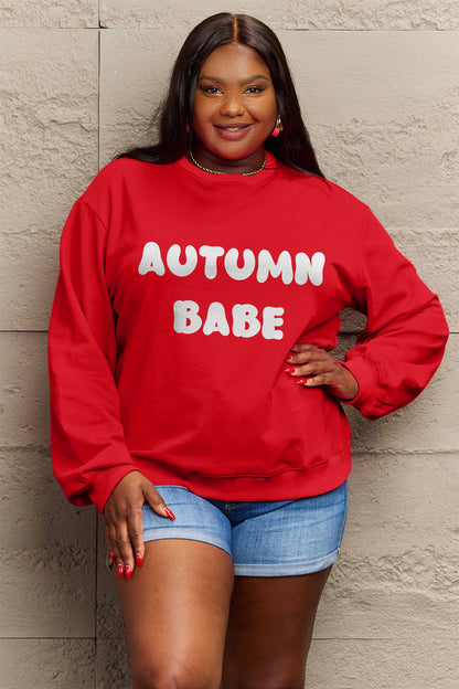 Simply Love Full Size AUTUMN BABE Graphic Sweatshirt - Nikki’s Place