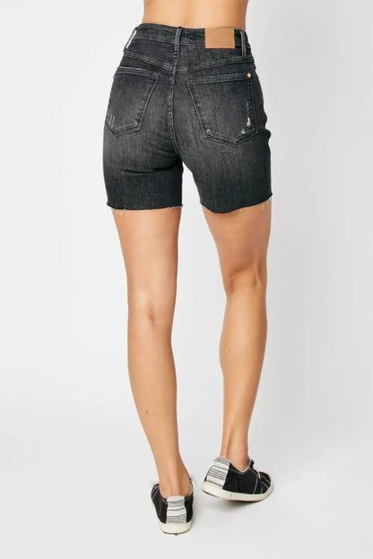 Judy Blue Full Size High Waist Tummy Control Denim Shorts - Nikki’s Place