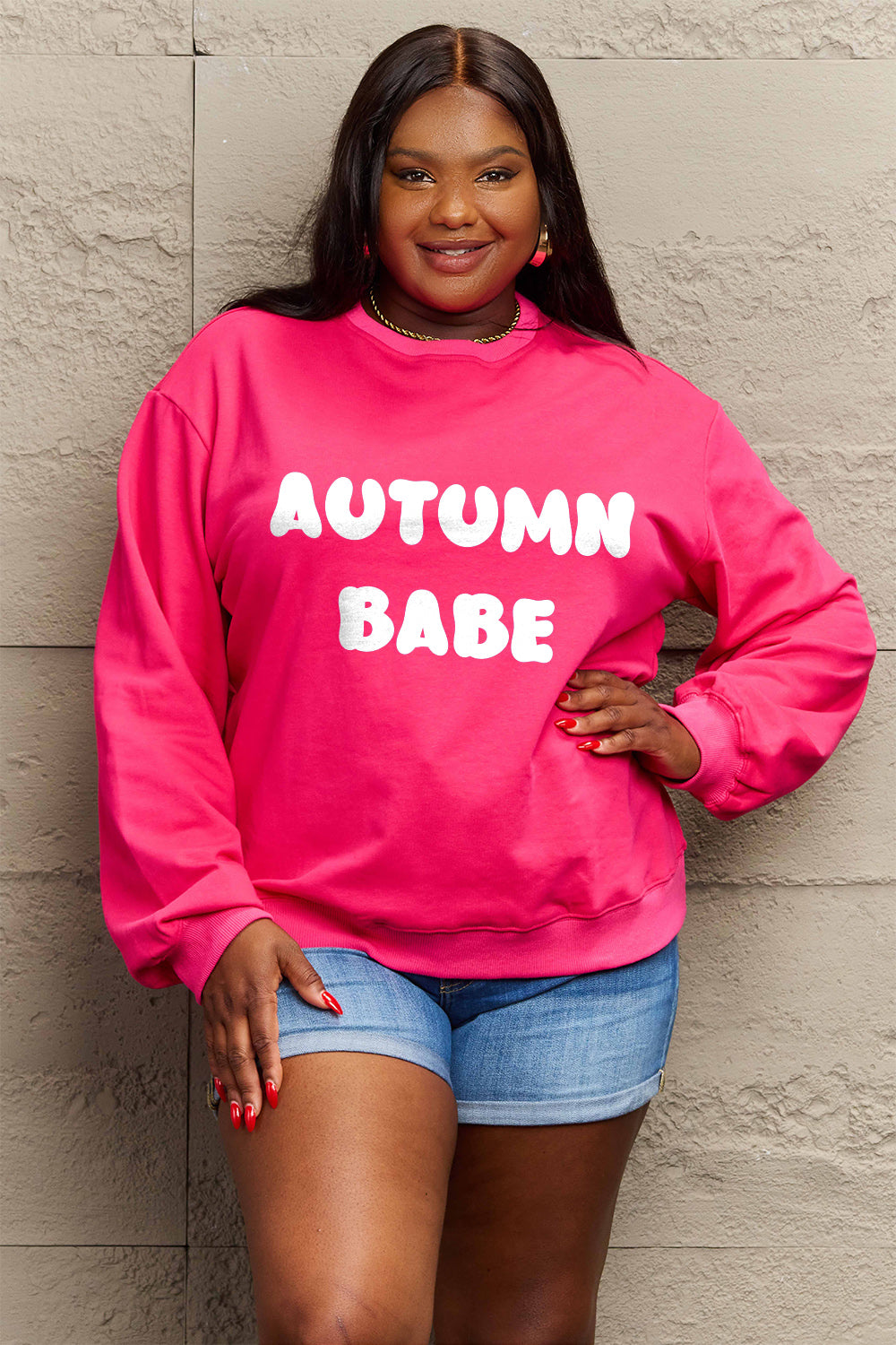 Simply Love Full Size AUTUMN BABE Graphic Sweatshirt - Nikki’s Place