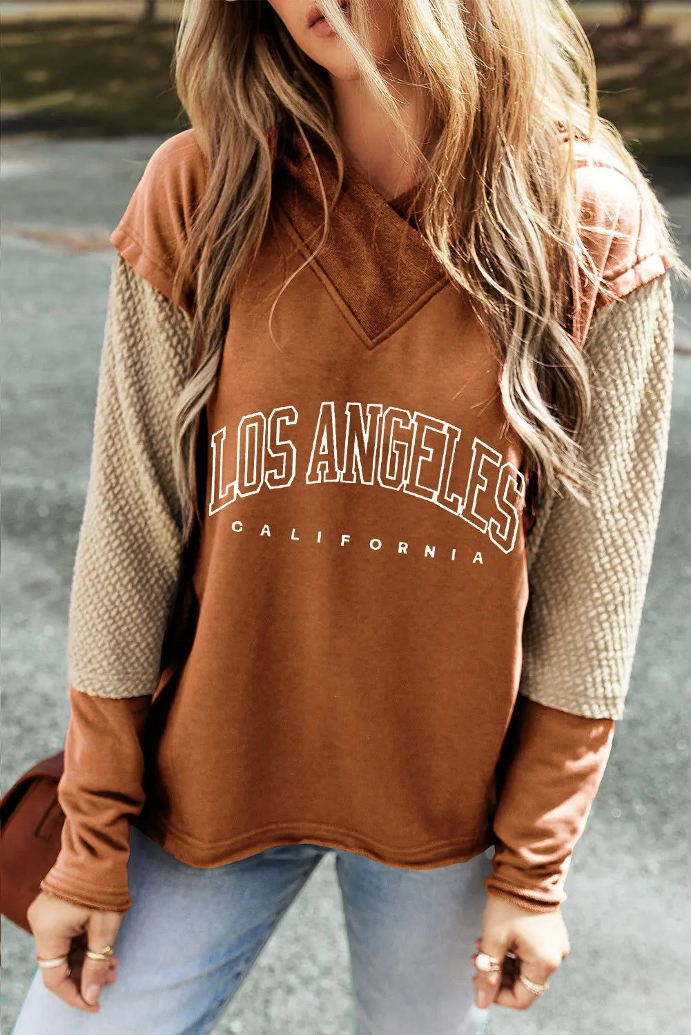 Letter Graphic Long Sleeve Hoodie - Nikki’s Place