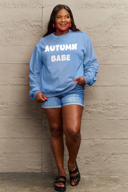 Simply Love Full Size AUTUMN BABE Graphic Sweatshirt - Nikki’s Place