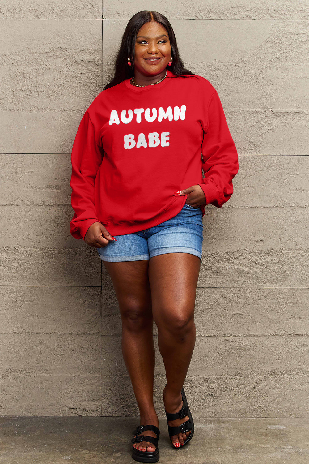 Simply Love Full Size AUTUMN BABE Graphic Sweatshirt - Nikki’s Place