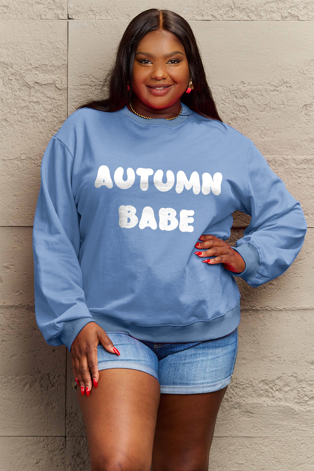 Simply Love Full Size AUTUMN BABE Graphic Sweatshirt - Nikki’s Place