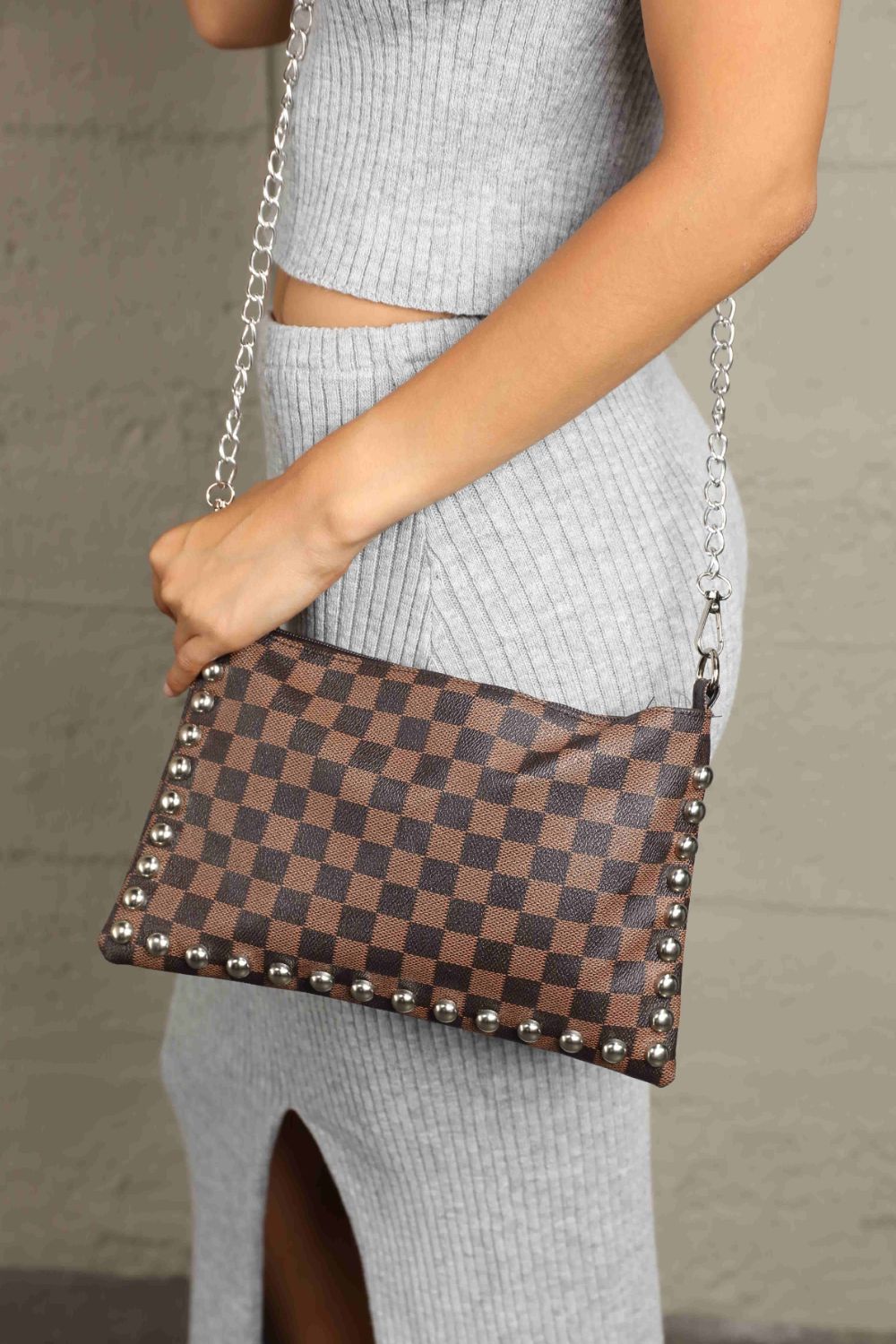 Adored PU Leather Studded Shoulder Bag - Nikki’s Place