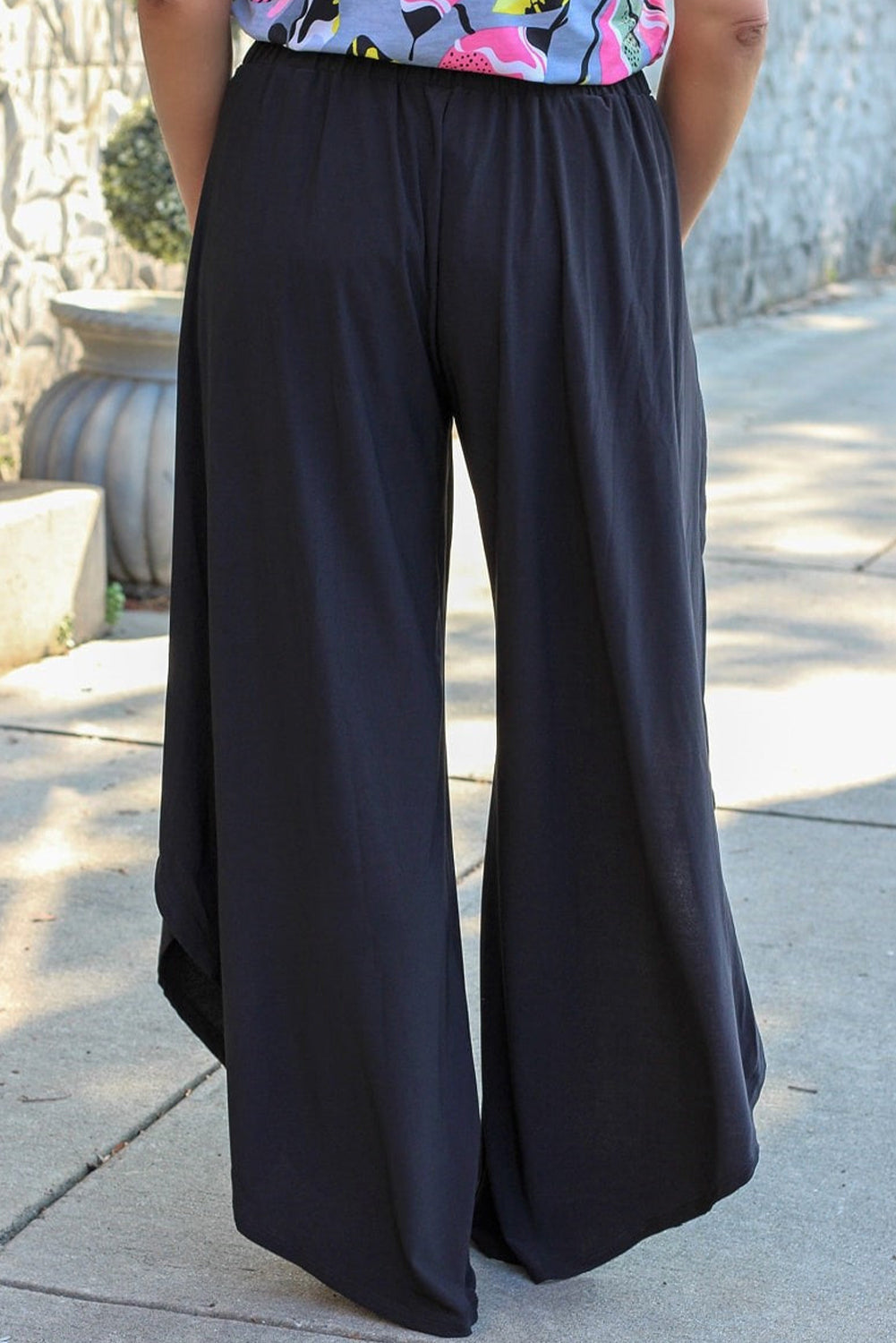 Plus Size Tie Front Wide Leg Pants - Nikki’s Place