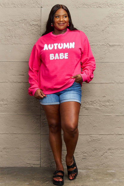 Simply Love Full Size AUTUMN BABE Graphic Sweatshirt - Nikki’s Place