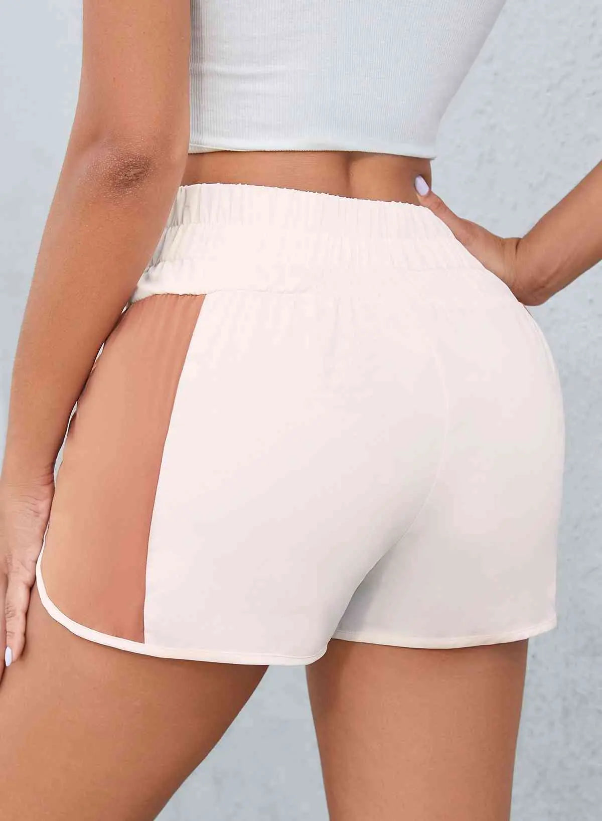 Color Block Wide Waistband Shorts - Nikki’s Place