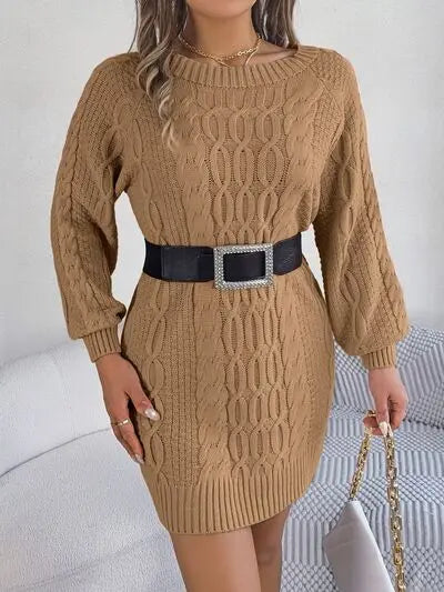 SweaterDress, CableKnitwear, WinterFashion, CozyStyle, KnittedDress, RoundNeckDress, CasualElegance, ChicKnit, VersatileDress, FashionEssential, ComfortableStyle, DressToImpress, WarmAndStylish, ClassicKnitwear, EverydayFashion,