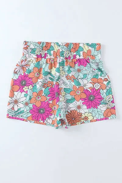 Floral Elastic Waist Shorts - Nikki’s Place