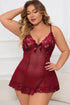 Plus Size Lace Detail Spaghetti Strap Lounge Dress - Nikki’s Place