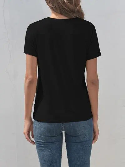 Cross Graphic Round Neck T-Shirt - Nikki’s Place