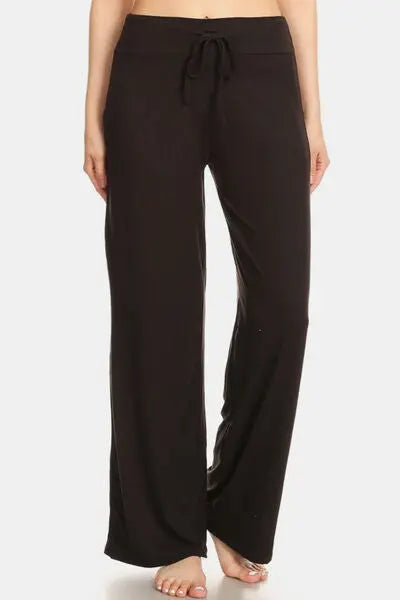 Leggings Depot High Waist Drawstring Wide Leg Pants - Nikki’s Place