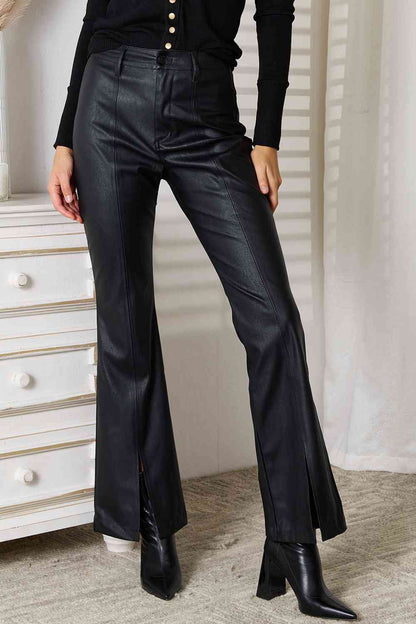 Kancan Slit Flare Leg Pants - Nikki’s Place