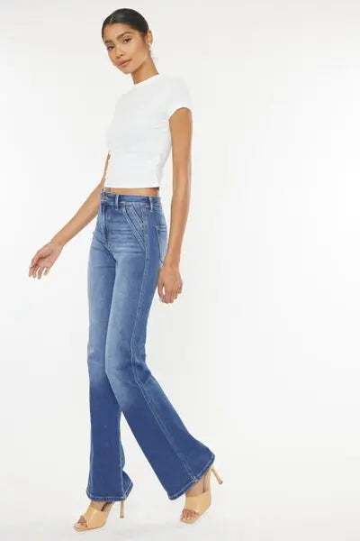 Kancan Ultra High Waist Gradient Flare Jeans - Nikki’s Place