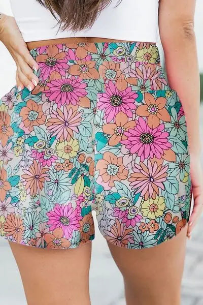 Floral Elastic Waist Shorts - Nikki’s Place