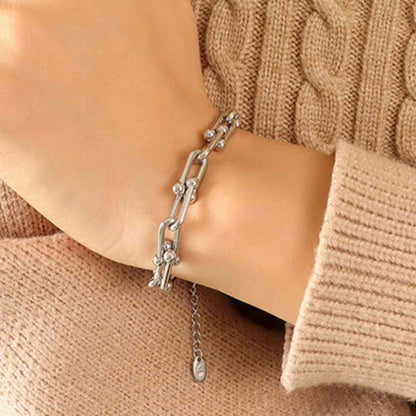 ChunkyBracelet, TitaniumSteelJewelry, StatementJewelry, FashionAccessory, BoldBracelet, StainlessSteelStyle, ChunkyChain, BraceletFashion, TrendyJewelry, FashionistaFavorite, UniqueDesign, BraceletLove, ModernAccessories, EdgyStyle, FashionForward