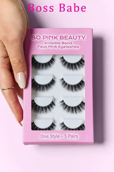 SO PINK BEAUTY Faux Mink Eyelashes 5 Pairs - Nikki’s Place