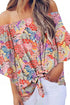 Tied Printed Off-Shoulder Half Sleeve Blouse - Nikki’s Place