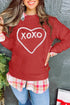 XOXO Heart Round Neck Dropped Shoulder Sweatshirt - Nikki’s Place