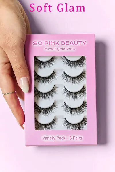 SO PINK BEAUTY Mink Eyelashes 5 Pairs - Nikki’s Place