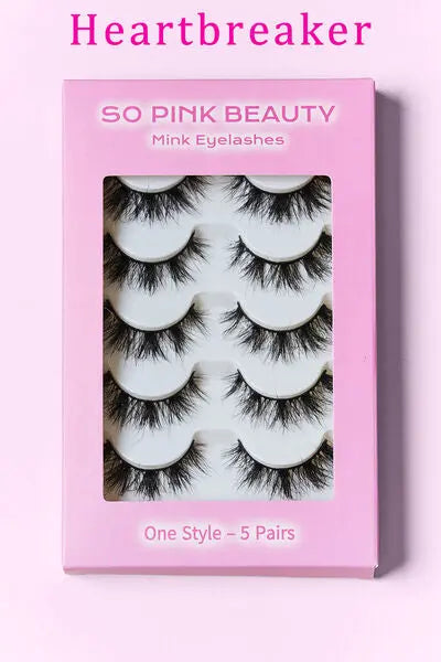 SO PINK BEAUTY Mink Eyelashes 5 Pairs - Nikki’s Place