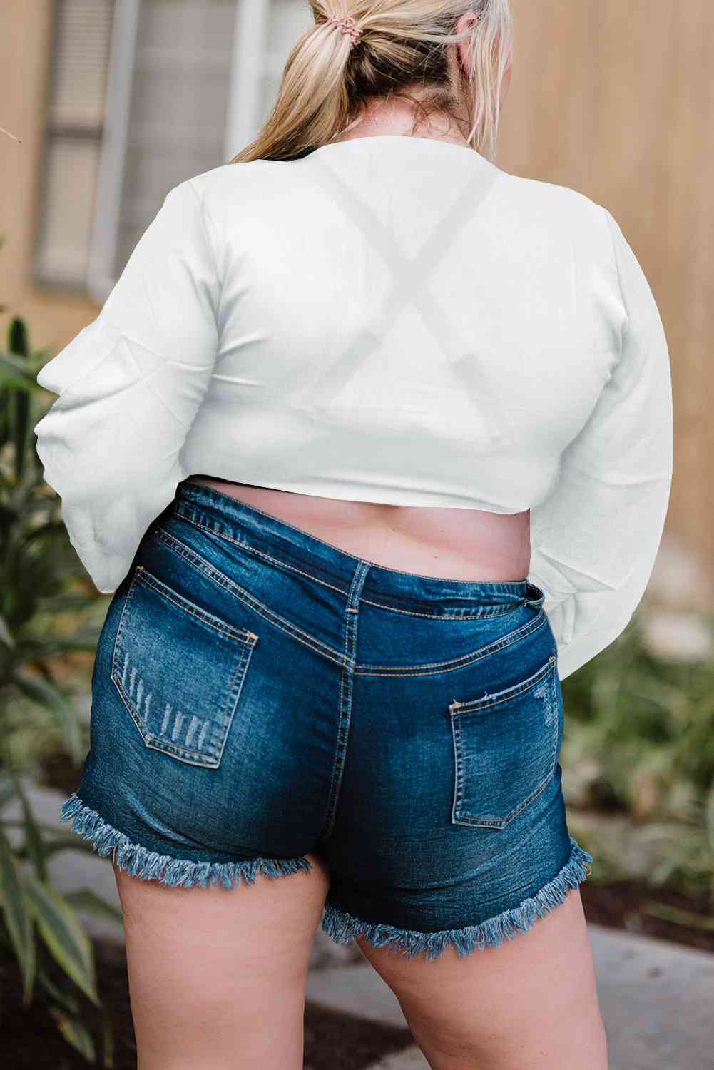 Plus Size Tie Front Crop Top - Nikki’s Place