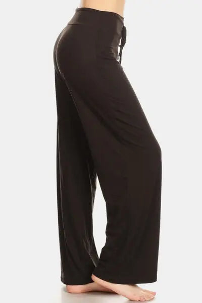 Leggings Depot High Waist Drawstring Wide Leg Pants - Nikki’s Place