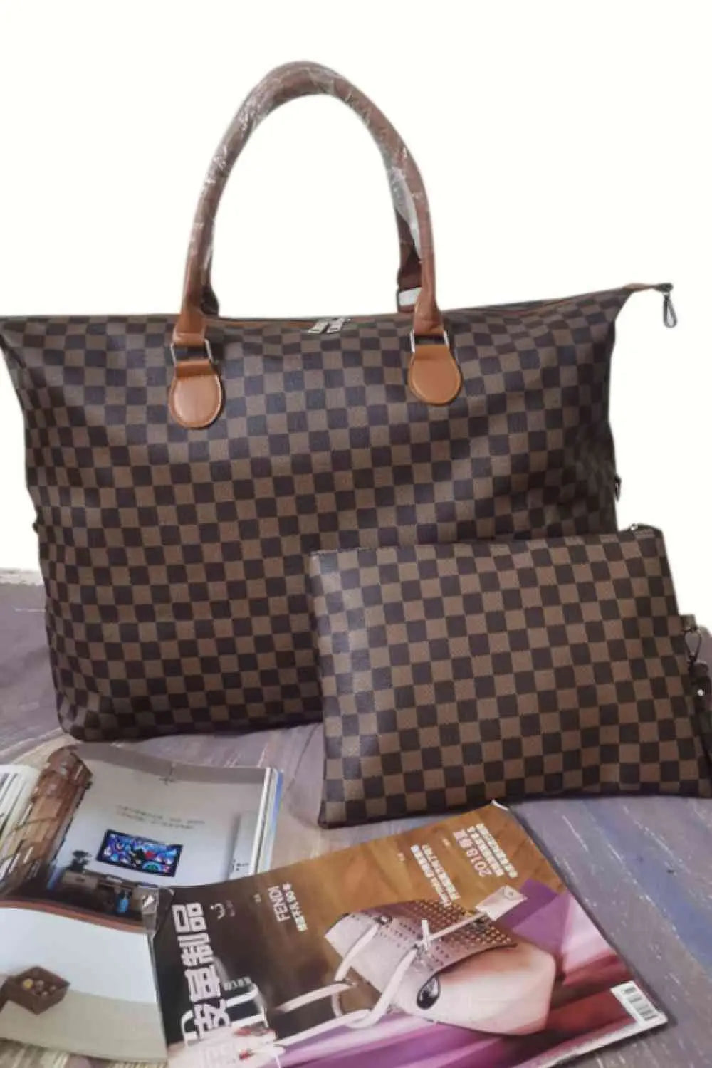 Checkered Two-Piece Bag Set - Nikki’s Place