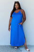 Ninexis Good Energy Regular/ Full Size Cami Side Slit Maxi Dress in Royal Blue - Nikki’s Place