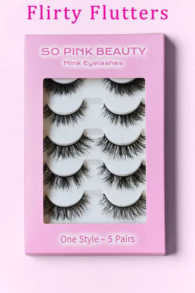 SO PINK BEAUTY Mink Eyelashes 5 Pairs - Nikki’s Place