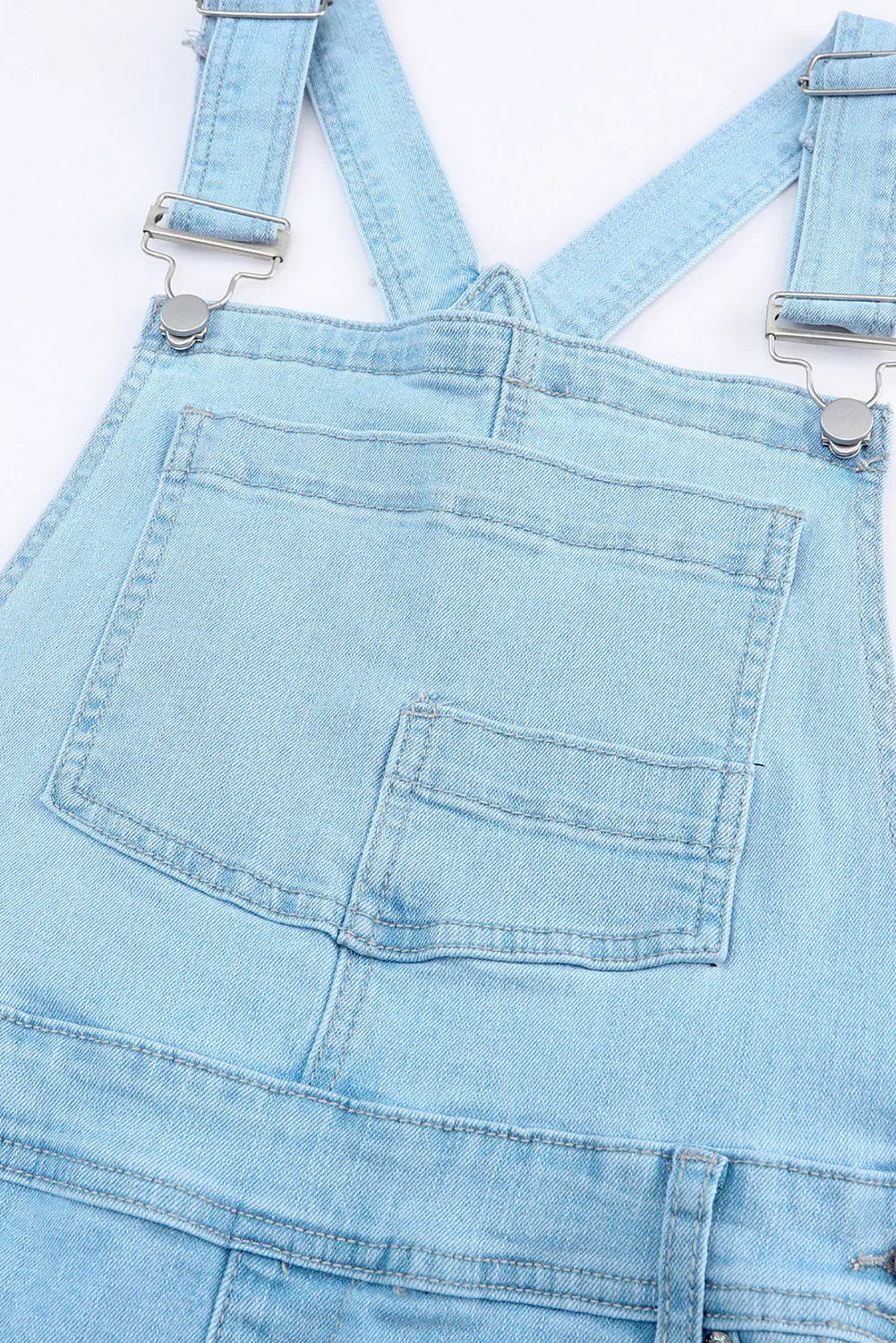 Distressed Denim Overalls with Pockets - Nikki’s Place