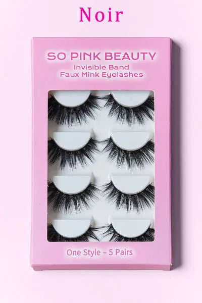 SO PINK BEAUTY Faux Mink Eyelashes 5 Pairs - Nikki’s Place