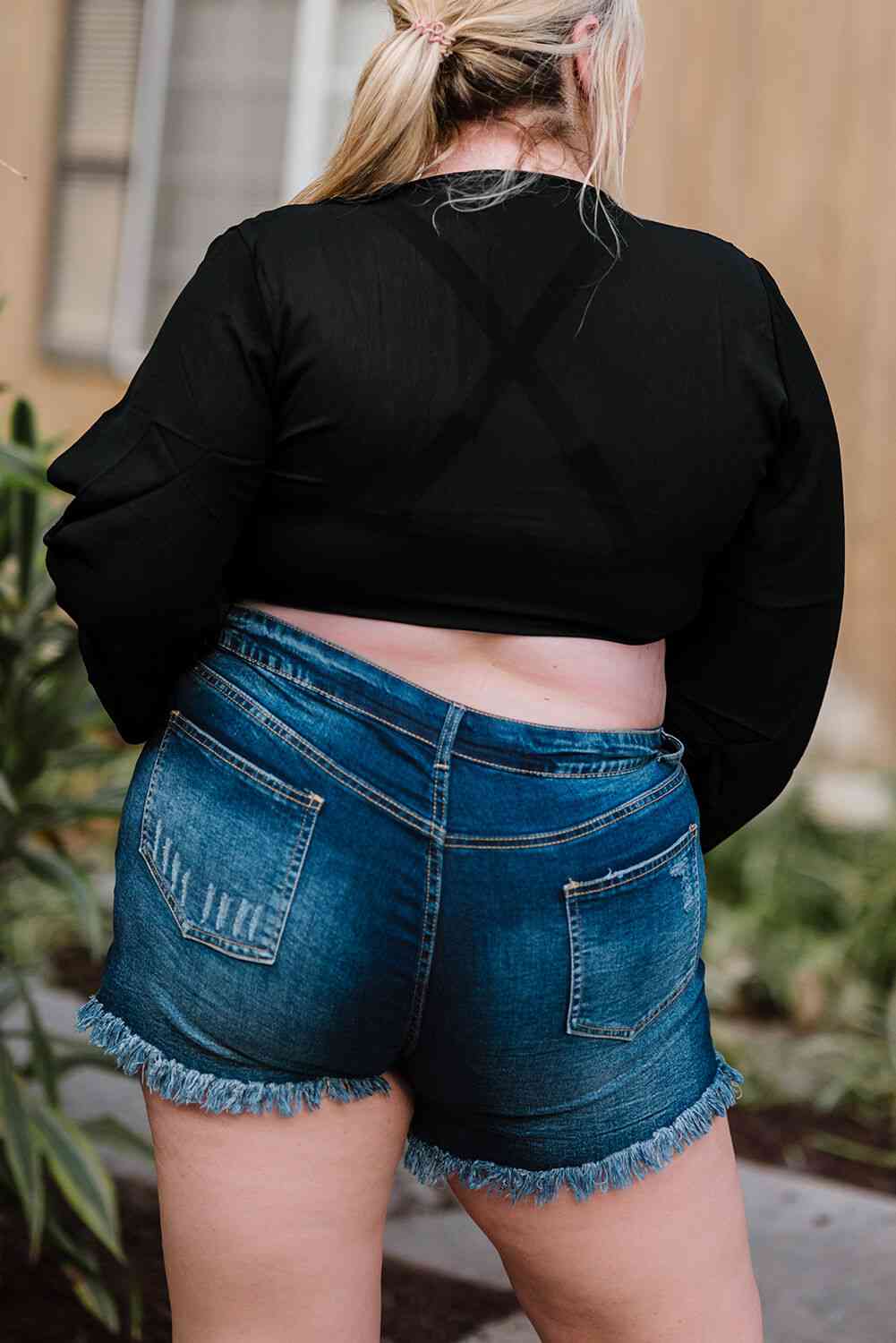 Plus Size Tie Front Crop Top - Nikki’s Place