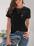 Cross Graphic Round Neck T-Shirt - Nikki’s Place