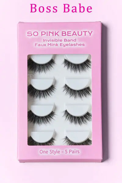 SO PINK BEAUTY Faux Mink Eyelashes 5 Pairs - Nikki’s Place