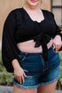 Plus Size Tie Front Crop Top - Nikki’s Place