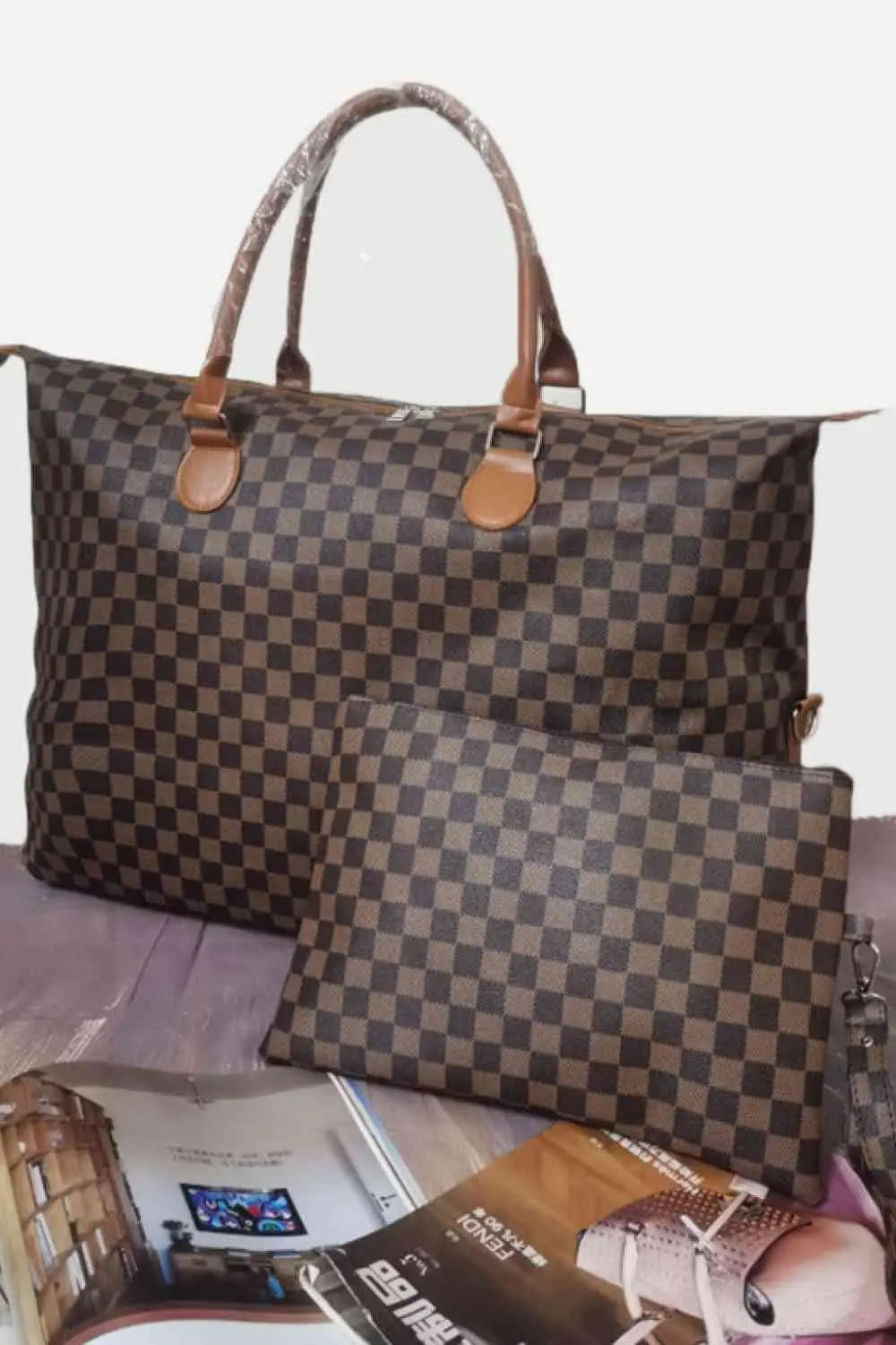 Checkered Two-Piece Bag Set - Nikki’s Place