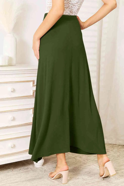 Soft Rayon Drawstring Waist Maxi Skirt Rayon - Nikki’s Place